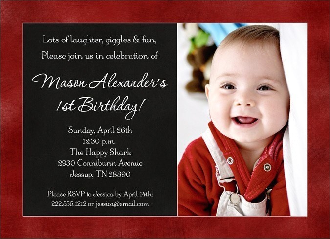 Baby Boy 1st Birthday Party Invitations Color Photo Baby 39 S Birthday Invitation Favorite Design