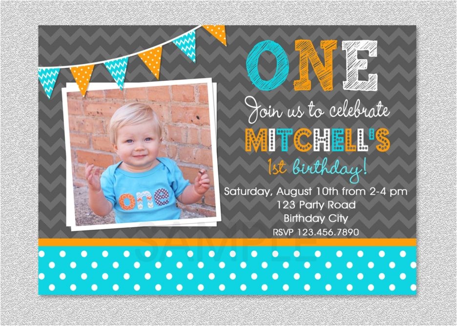Baby Boy 1st Birthday Party Invitations Invitation Card for First Birthday Of Baby Boy Images