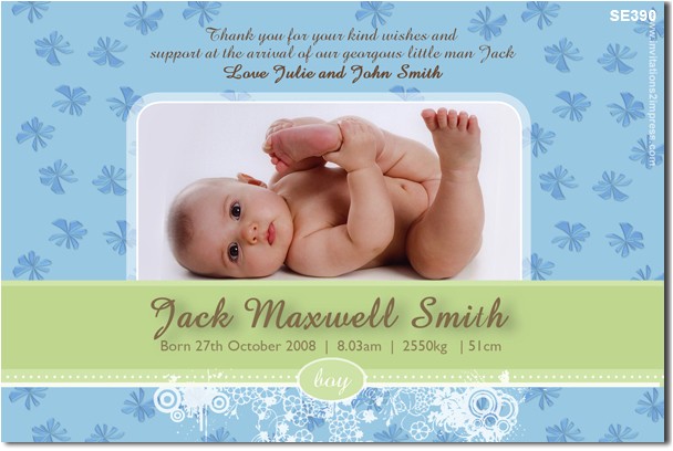 Baby Boy Birth Party Invitation Se390 Birth Announcement Boy Baby Boy Announcement