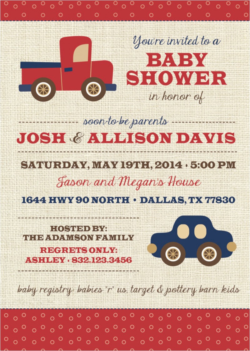 Baby Boy Race Car Shower Invitations Baby Boy Car and Truck Invitation Template
