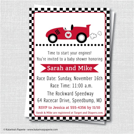 Baby Boy Race Car Shower Invitations Boy Race Car Baby Shower Invitation Boy Baby by