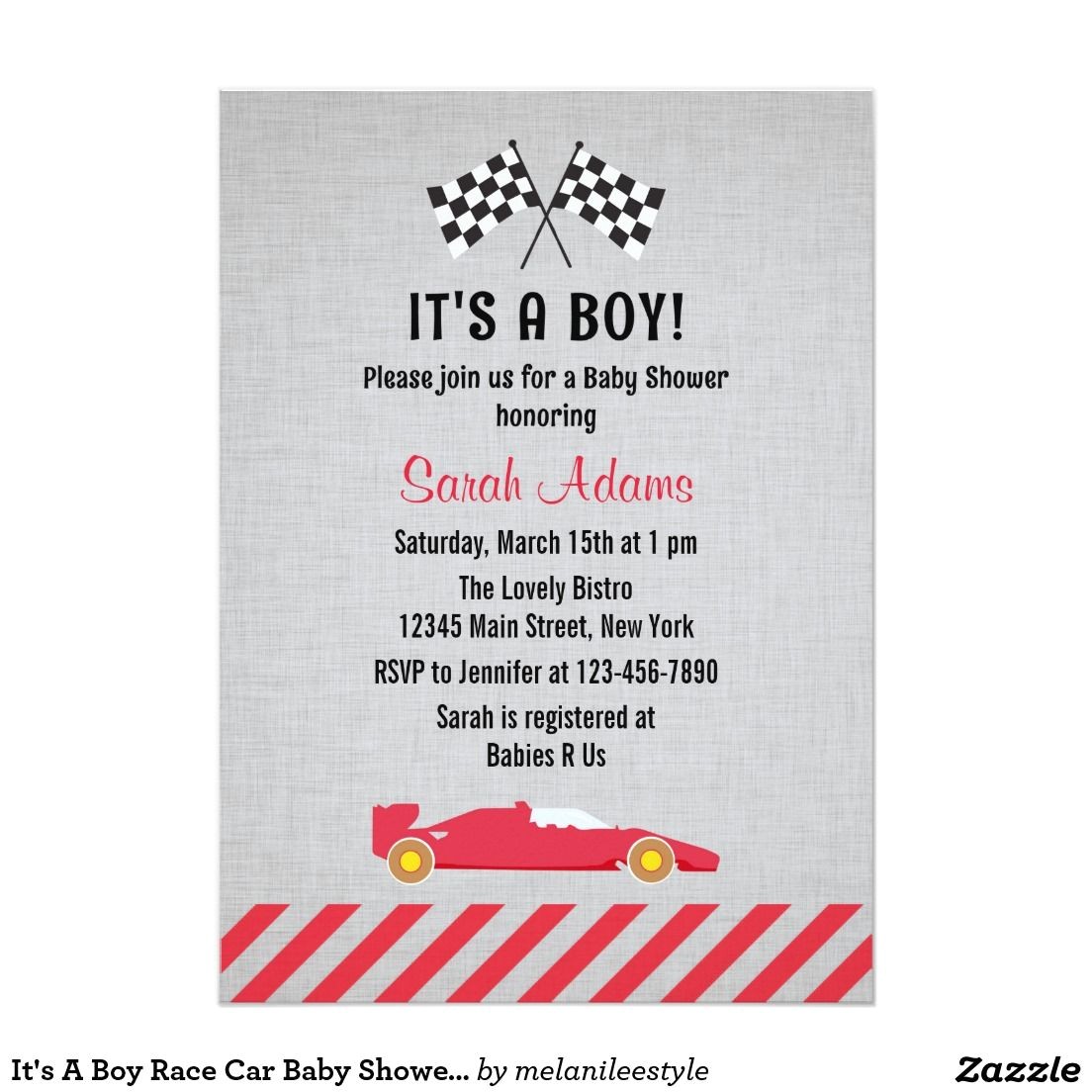 Baby Boy Race Car Shower Invitations It S A Boy Race Car Baby Shower Invitation