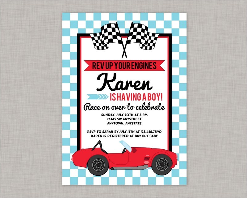 Baby Boy Race Car Shower Invitations Race Car Baby Shower Invitation Race Car Baby Shower Boy