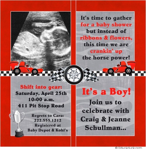 Baby Boy Race Car Shower Invitations Race Car Shower Invitation Baby Boy Horsepower Red