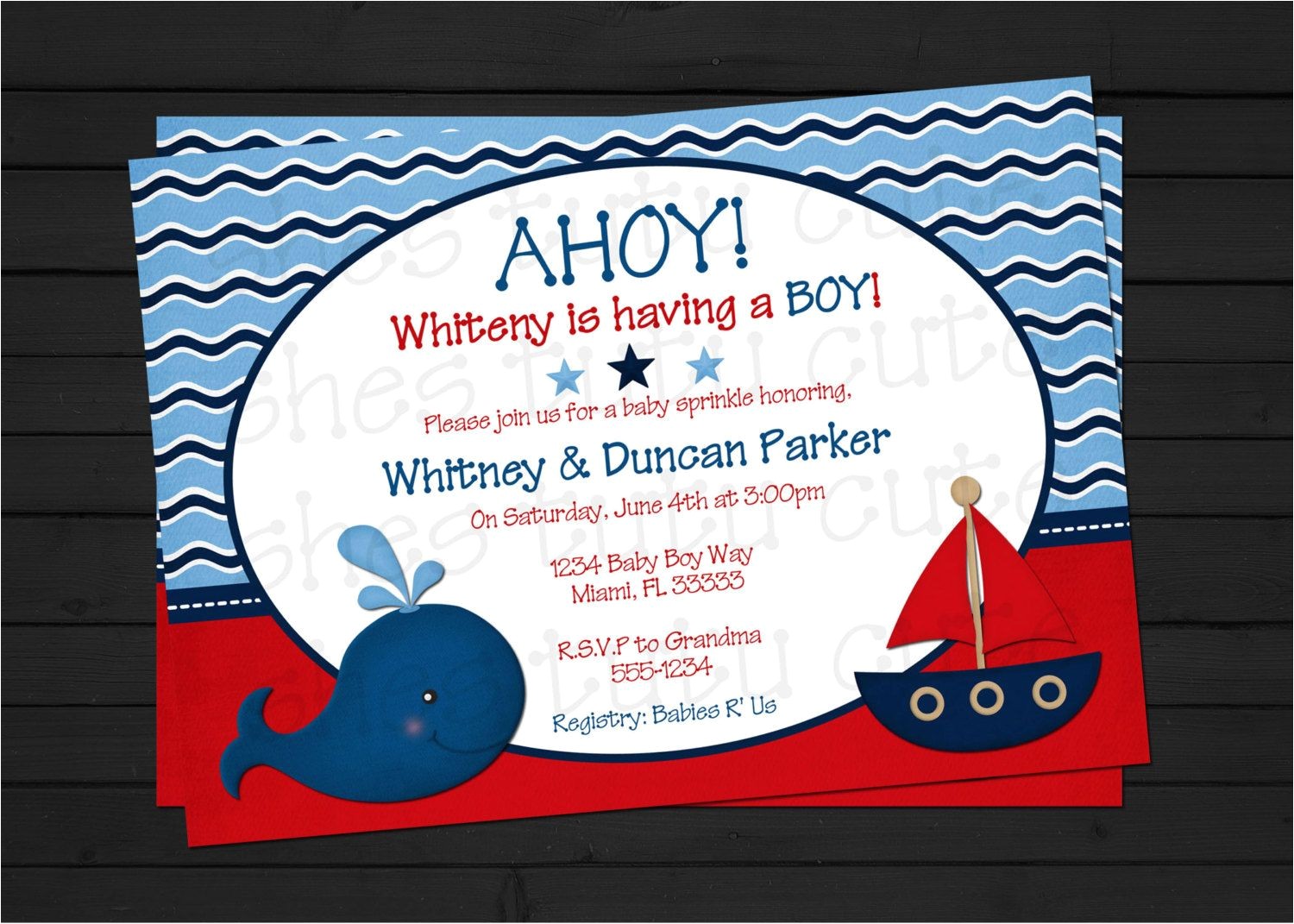 Baby Boy Shower Invitations Nautical theme Ahoy It S A Boy Nautical Baby Shower Invitation by