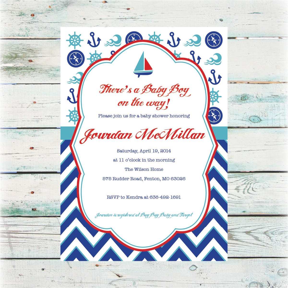 Baby Boy Shower Invitations Nautical theme Printable Nautical Baby Shower Invitation Baby Boy Shower