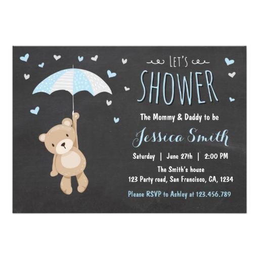 Baby Boy Shower Invitations with Teddy Bears Boy Baby Shower Invitations