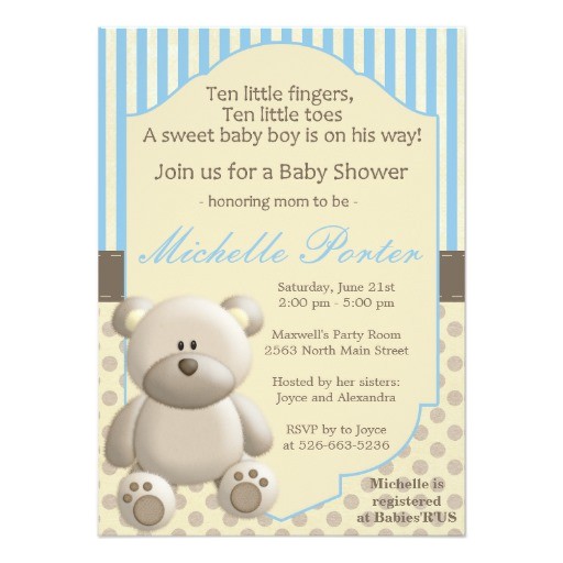 Baby Boy Shower Invitations with Teddy Bears Teddy Bear Baby Shower Invitation for A Boy