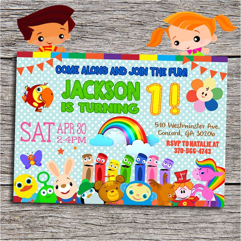 Baby First Tv Birthday Invitations Baby First Tv Birthday Party Invitation by Dottydigitalparty