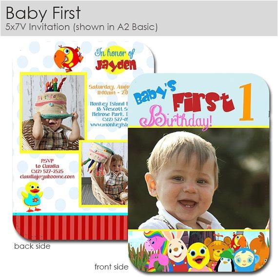 Baby First Tv Birthday Invitations Baby First Tv Inspired Birthday Invitation