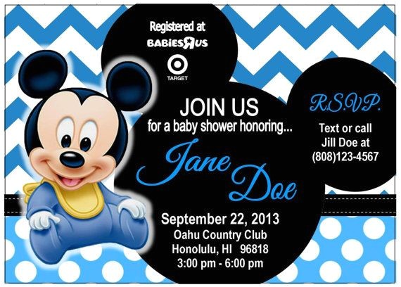 Baby Mickey Mouse Baby Shower Invitations 17 Best Images About Baby Shower Mickey On Pinterest