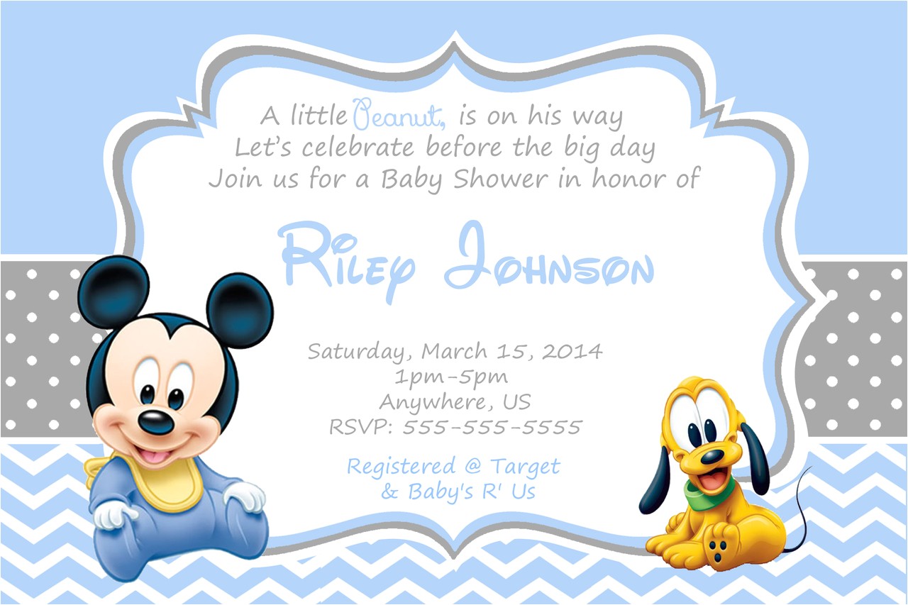Baby Mickey Mouse Baby Shower Invitations Baby Mickey Mouse Baby Shower Invitations