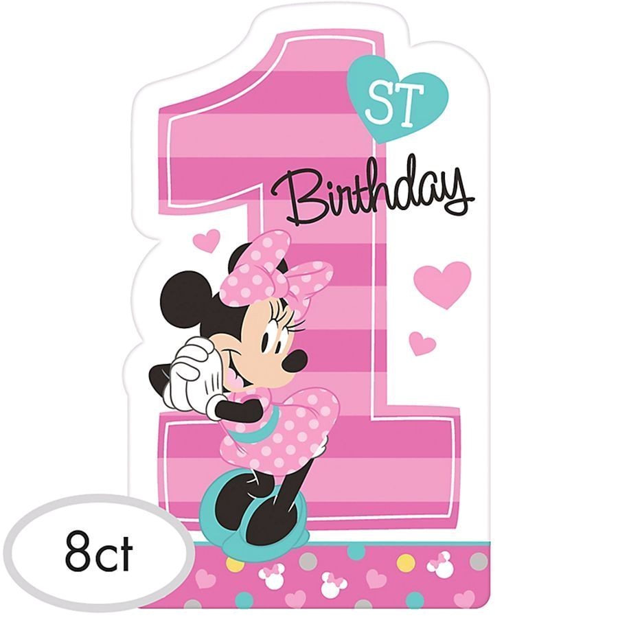 Baby Minnie Mouse First Birthday Invitations Baby Minnie Mouse First 1st Birthday Invitations Birthday