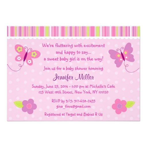 Baby Shower butterfly theme Invitations Baby Girl butterfly Baby Shower Invitations