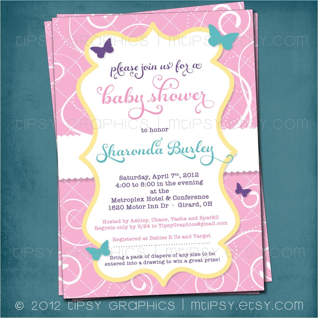 Baby Shower butterfly theme Invitations butterfly Baby Shower Invitation Image