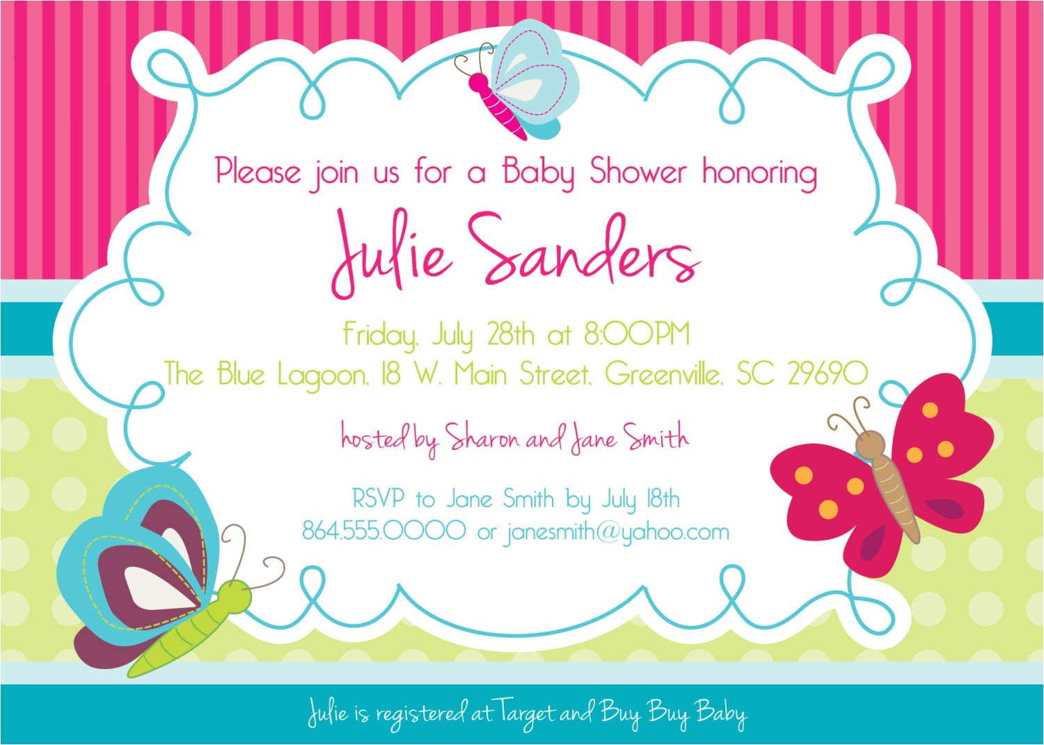 Baby Shower butterfly theme Invitations Design butterfly Baby Shower Invitations