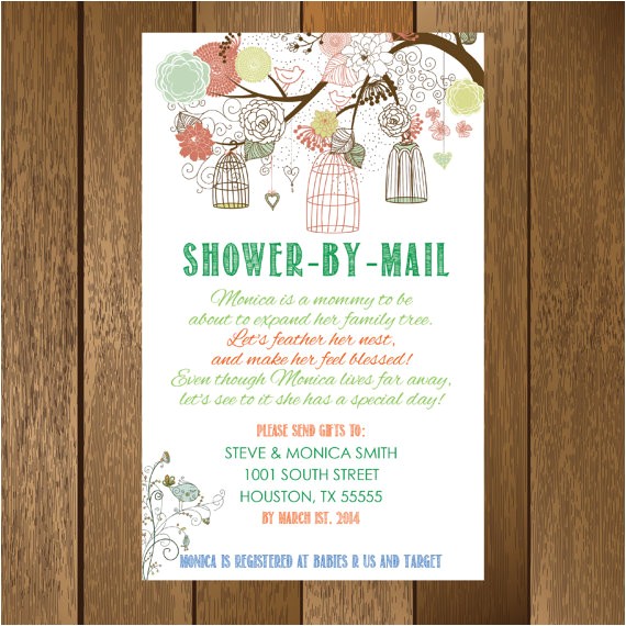 Baby Shower by Mail Invitations Rustic Shower by Mail Baby Shower Invitation Printable