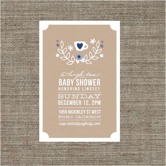 Baby Shower High Tea Invitation Wording High Tea Baby Shower Invitation Tea Party Invite Boy