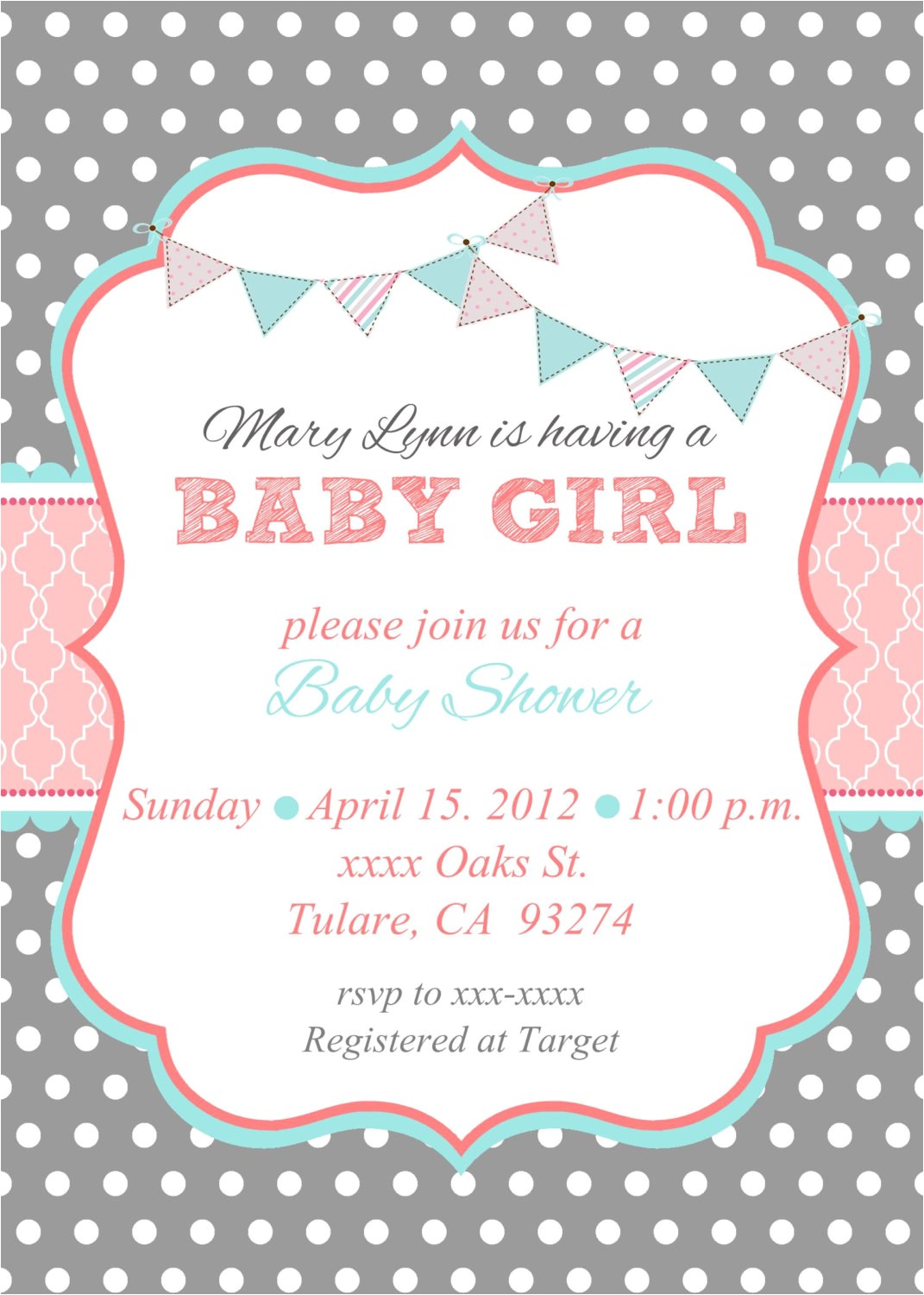 Baby Shower Invitation Cards for Girls Baby Shower Invites for Girl