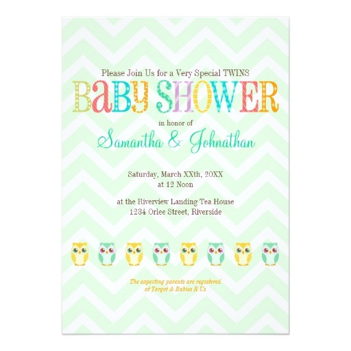 Baby Shower Invitation Ideas for Unknown Gender Baby Owl Twins Gender Unknown Baby Shower Personalized