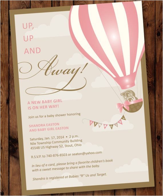 Baby Shower Invitation Websites Up Up & Away Baby Shower Invitation Up Baby Shower