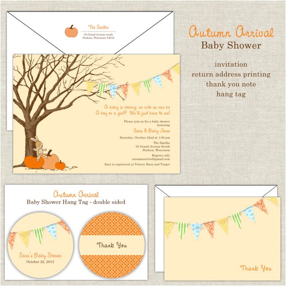 Baby Shower Invitation Wording for Early Arrival Autumn Arrival Baby Shower Invitation In Yellow & orange