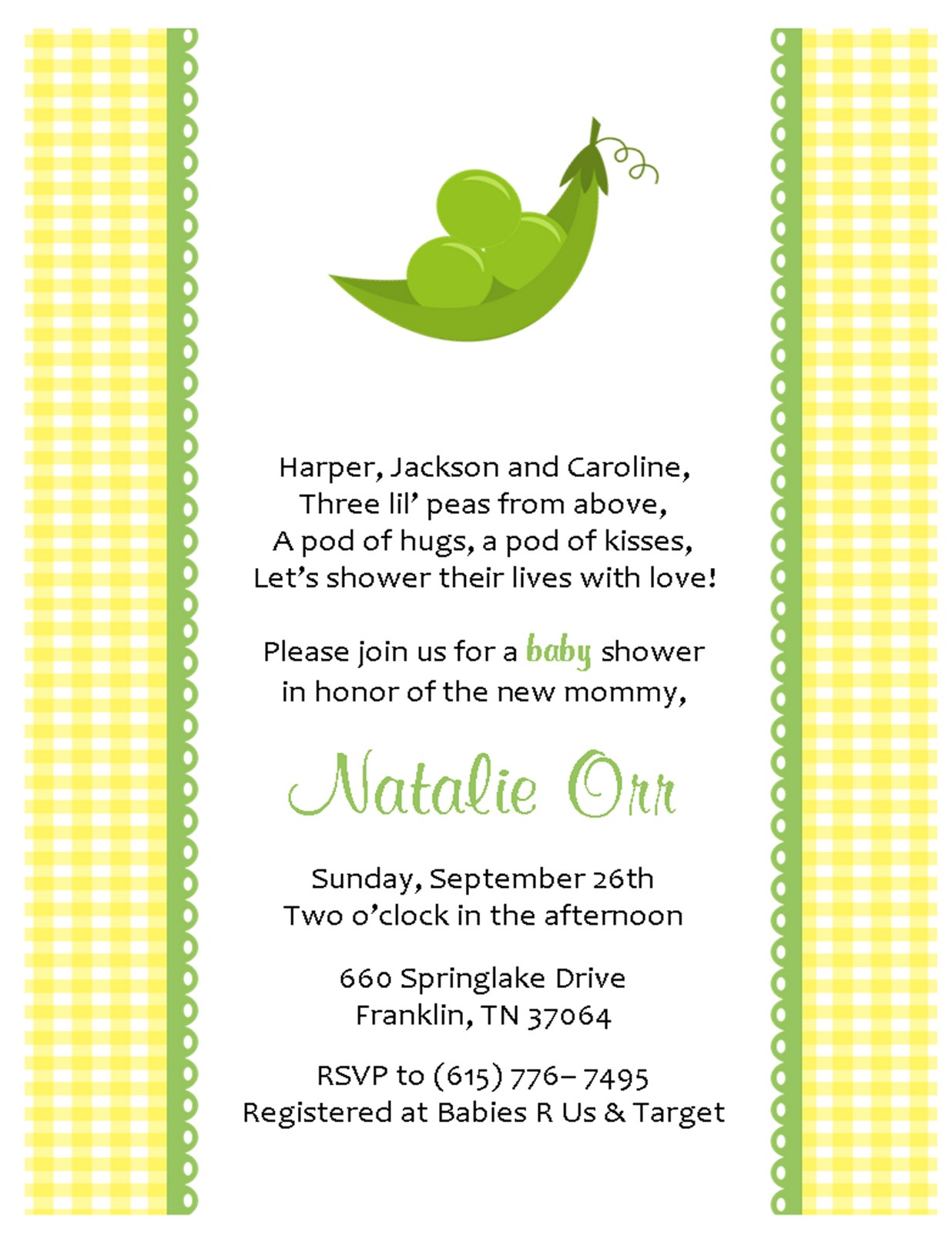 Baby Shower Invitation Wording for Early Arrival Two Peas In A Pod Baby Shower Invitations