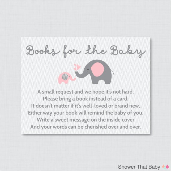 Baby Shower Invitations asking for Books Elephant Baby Shower Bring A Book Instead Of A by