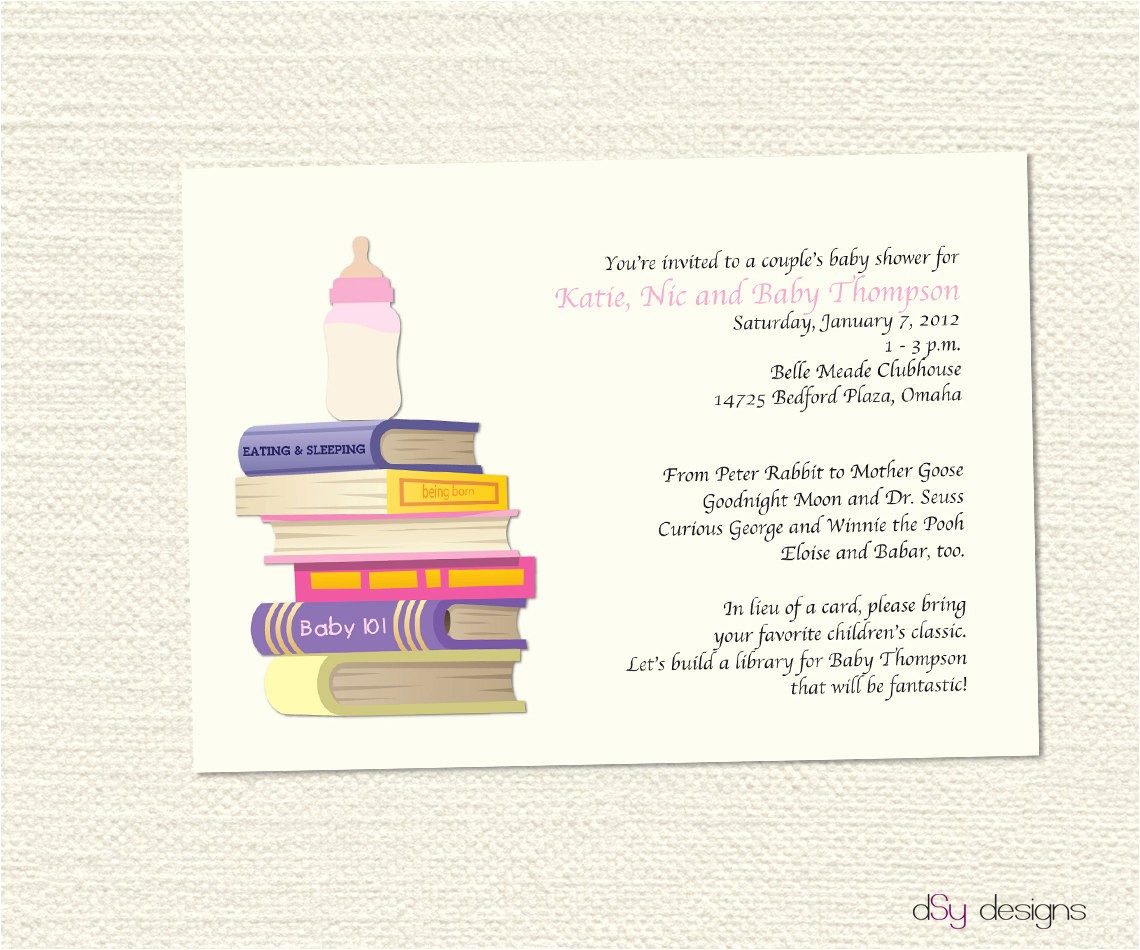 Baby Shower Invitations asking for Books Items Similar to Book Baby Shower Invitation On Etsy