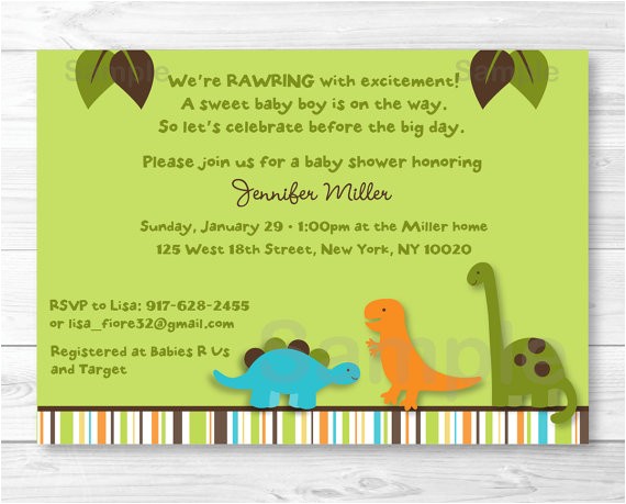 Baby Shower Invitations Dinosaur theme Cute Dinosaur Baby Shower Invitation Dinosaur Baby