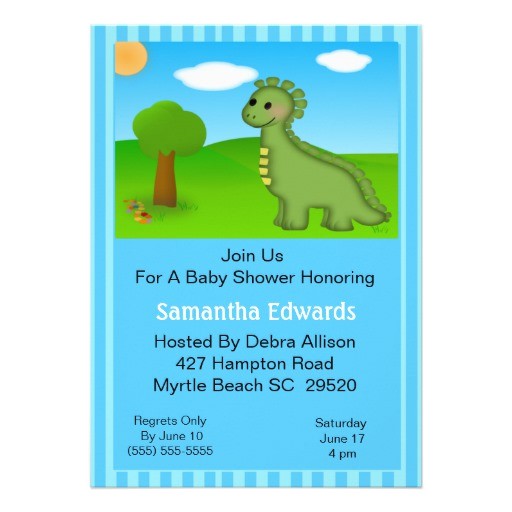 Baby Shower Invitations Dinosaur theme Dino theme Baby Shower Invitation 5" X 7" Invitation Card
