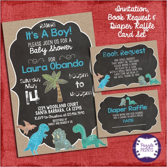 Baby Shower Invitations Dinosaur theme Dinosaur Baby Shower Chalk Style It S A Boy theme Baby