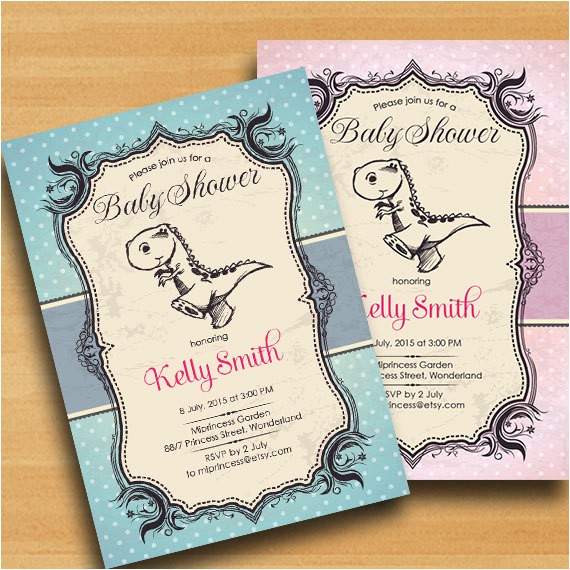 Baby Shower Invitations Dinosaur theme Dinosaur Baby Shower Invitation Baby Boy Shower Baby Girl