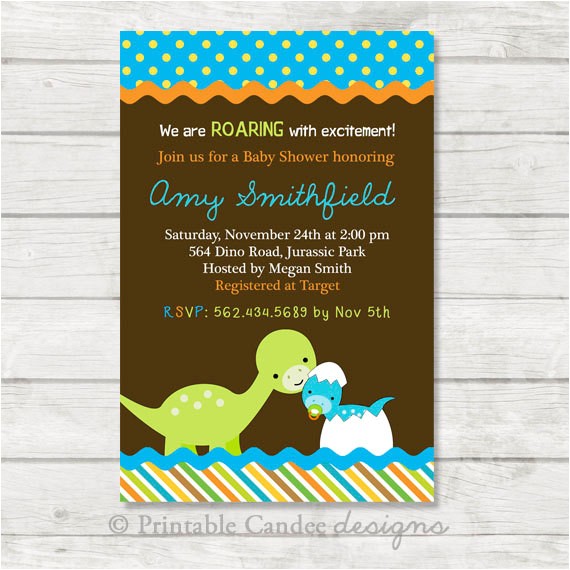 Baby Shower Invitations Dinosaur theme Dinosaur Baby Shower Invitation Dinosaur Baby by