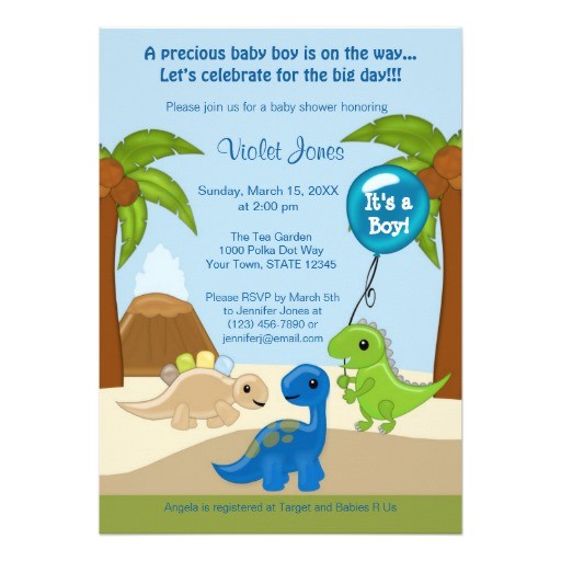 Baby Shower Invitations Dinosaur theme Personalized Dinosaur Baby Invitations