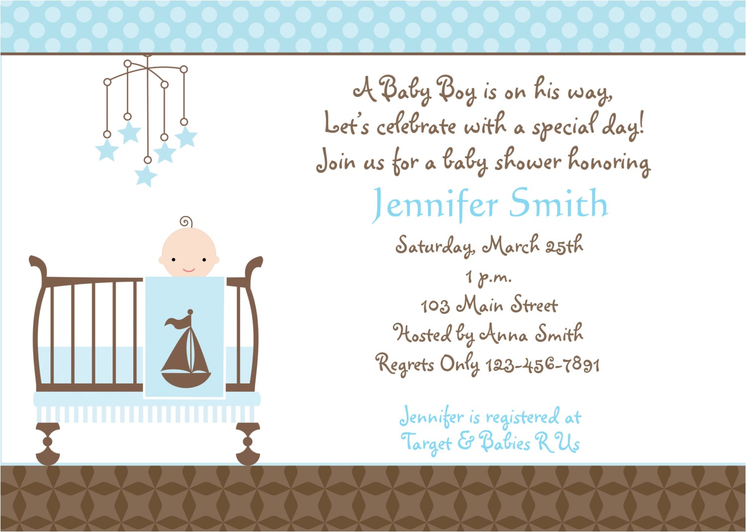 Baby Shower Invitations for Boys Wording Free Baby Boy Shower Invitations Templates Baby Boy