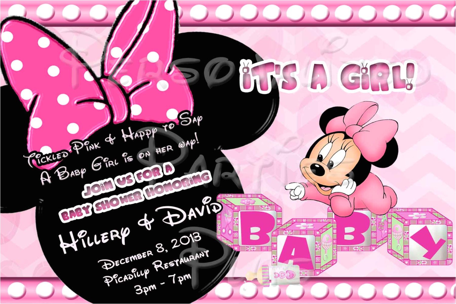 Baby Shower Invitations for Girls Minnie Mouse Baby Minnie Mouse Baby Shower Invitation by Partiesplus On