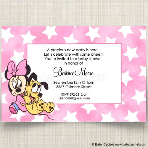 Baby Shower Invitations for Girls Minnie Mouse Baby Minnie Mouse Baby Shower Invitations – Gangcraft