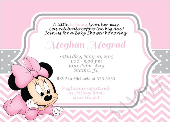 Baby Shower Invitations for Girls Minnie Mouse Baby Minnie Mouse Baby Shower Invitations – Gangcraft