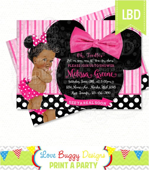 Baby Shower Invitations for Girls Minnie Mouse Minnie Mouse Baby Shower Invitation Baby Girl Minnie Style