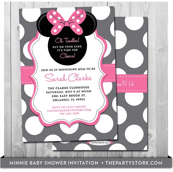Baby Shower Invitations for Girls Minnie Mouse Minnie Mouse Baby Shower Invites Baby Shower Minnie Mouse