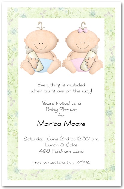 Baby Shower Invitations for Twin Girls Babycakes Twin Girl and Boy Baby Shower Invitations