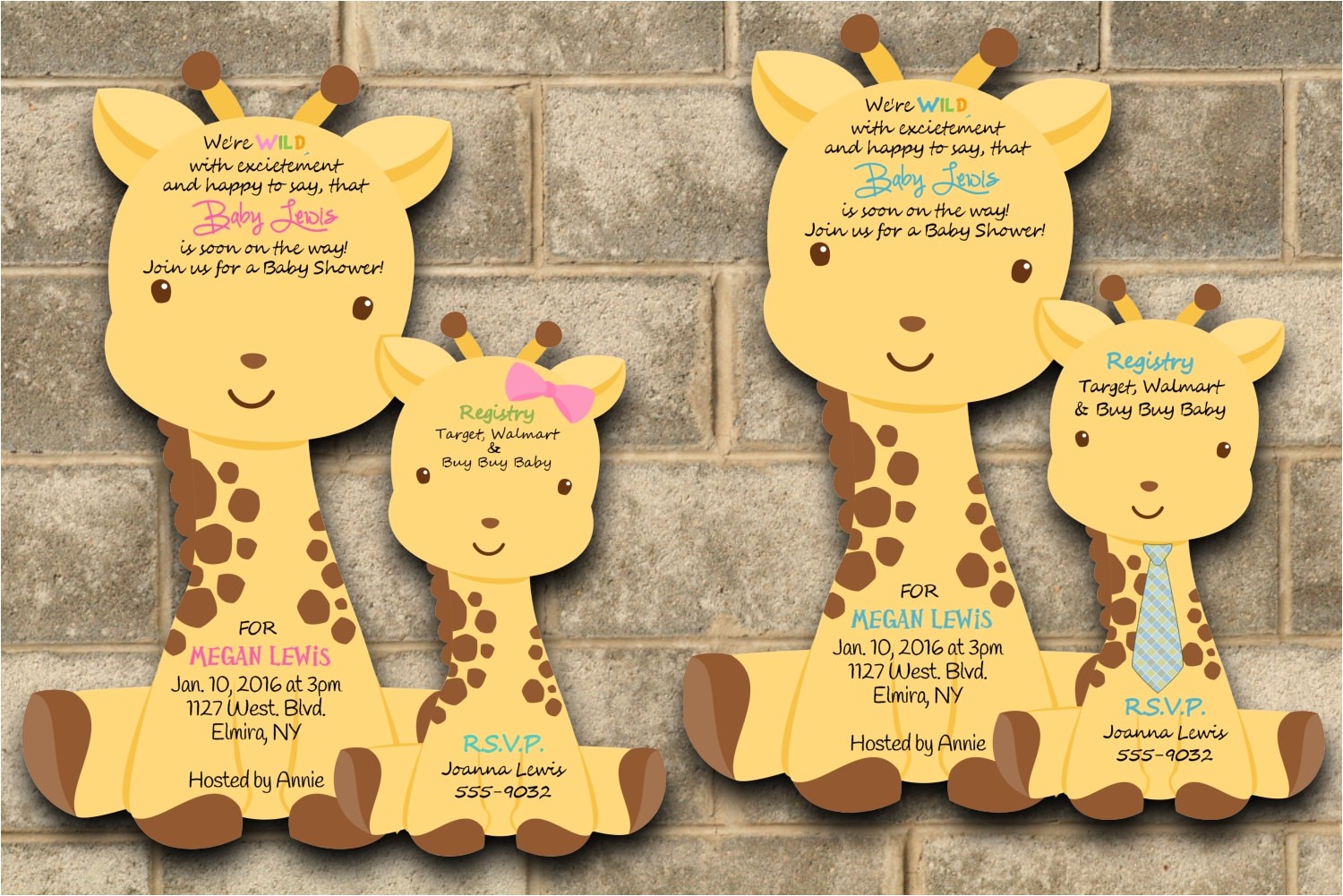 Baby Shower Invitations Giraffe theme Giraffe Baby Shower Invitation Giraffe Baby Shower