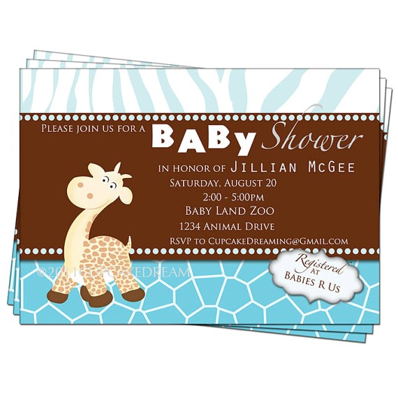Baby Shower Invitations Giraffe theme Giraffe Baby Shower Invitations Printable Digital Party by