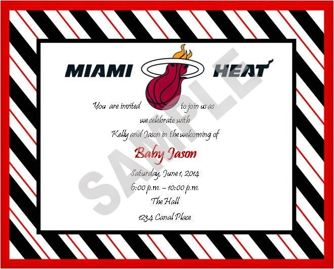Baby Shower Invitations Miami solutions event Design by Kelly Miami Heat theme Baby