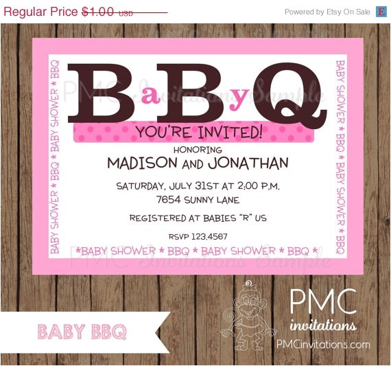 Baby Shower Invitations On Sale On Sale Custom Printed Baby Bbq Shower Invitations for Boy
