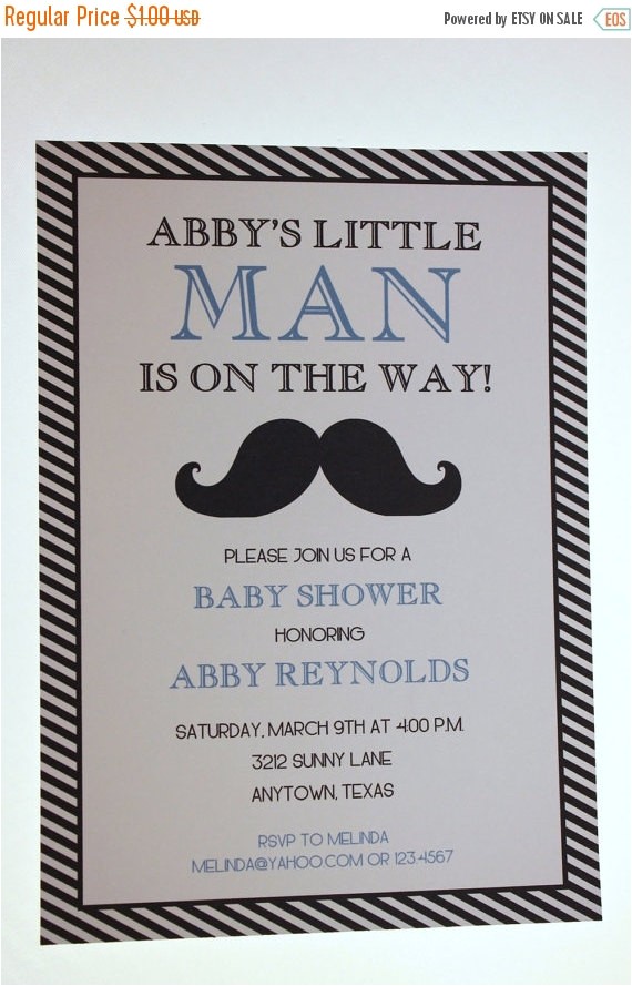 Baby Shower Invitations On Sale On Sale Mustache Bash Custom Baby Shower Invitation by