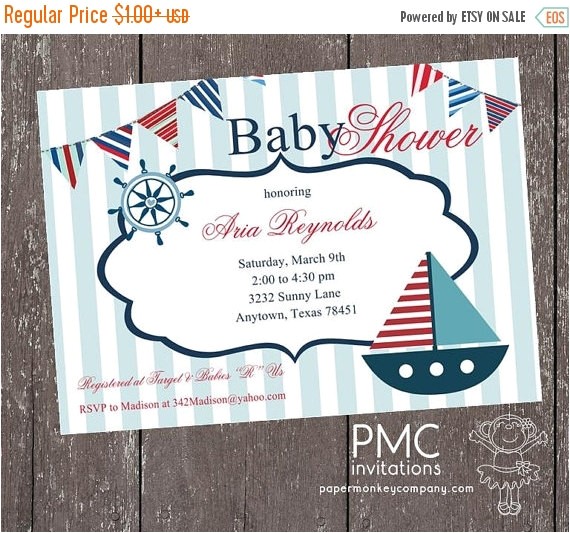 Baby Shower Invitations On Sale On Sale Nautical Baby Shower Invitations 1 00 Each with
