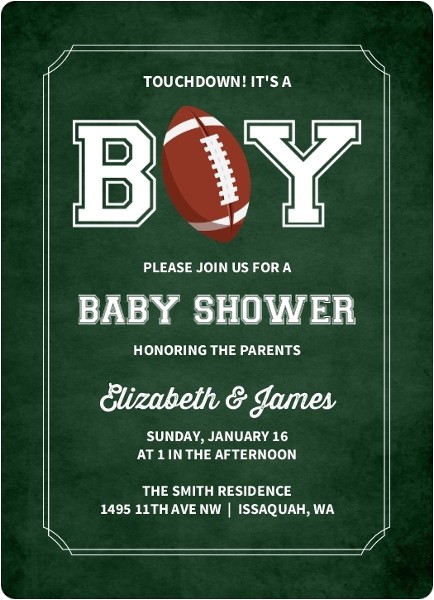 Baby Shower Invitations Under $1 It S A Boy Football Baby Shower Invitation