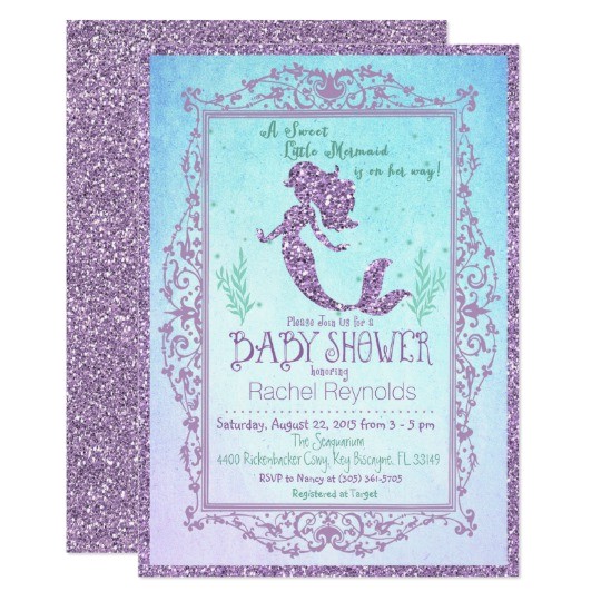 Baby Shower Invitations Under $1 Mermaid Under the Sea Baby Shower Invitation